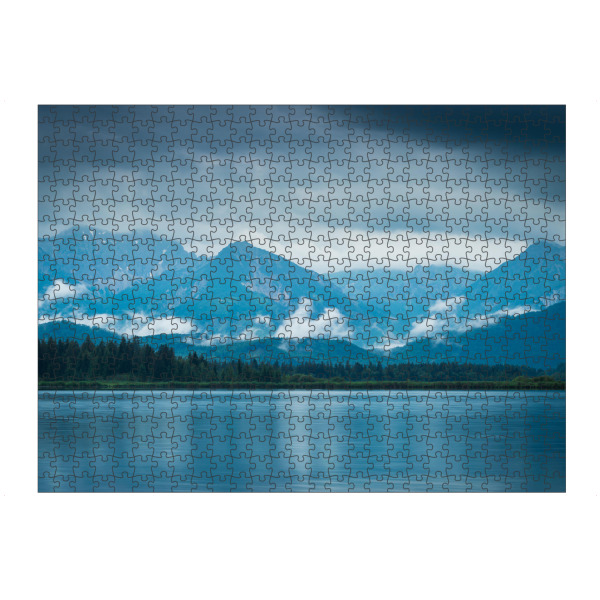 Puzzle Ravensburger "Sommerregen am Hopfensee" artboxONE - Natur - Hopfensee,Alpen,Berge,Bayern,Deutschland,See,Sommer - Bild hopfensee