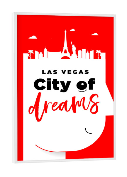 Poster mit weißem Rahmen "Las Vegas City of Dreams" artboxONE - Städte - Skyline,Las vegas,Usa,America