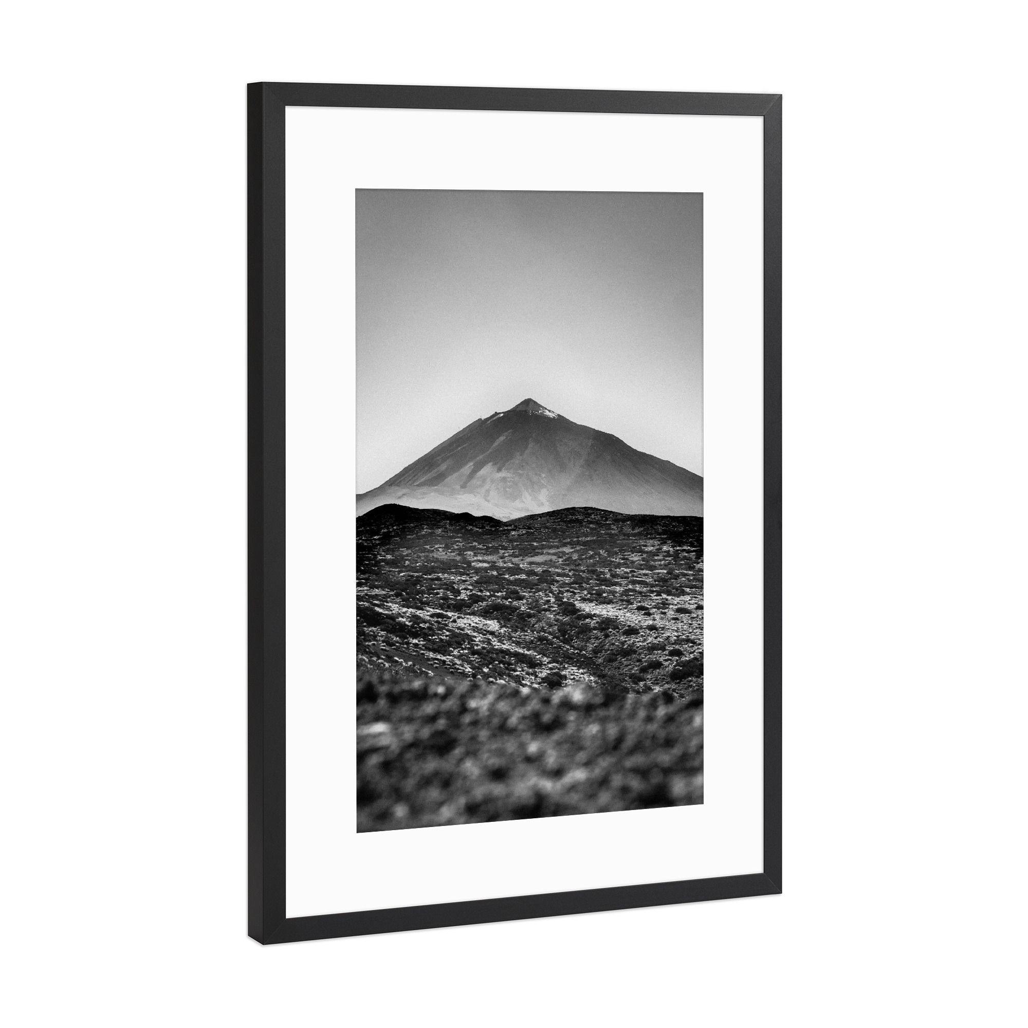 Poster mit Rahmen Schwarz (Metallic) "Teide Volcano" artboxONE - Natur,Schwarzweiß