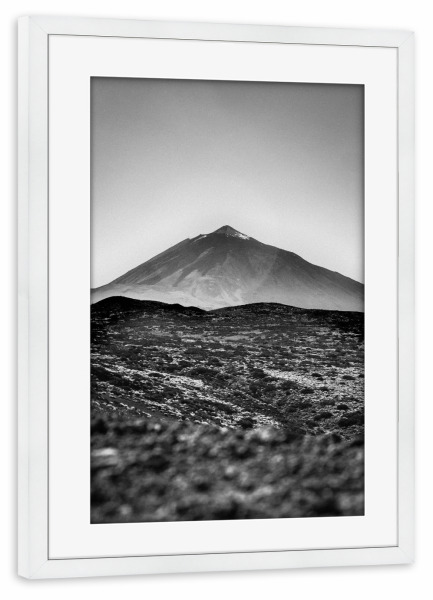 Poster mit Rahmen weiß "Teide Volcano" artboxONE - Natur,Schwarzweiß