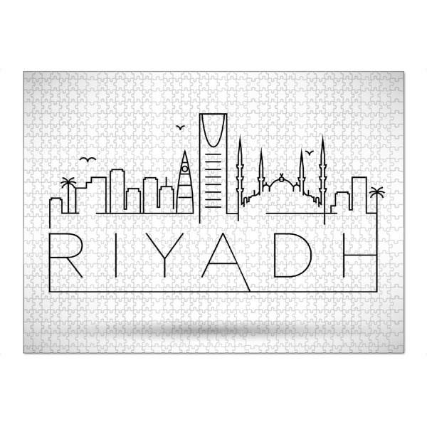 Puzzle Ravensburger "Minimal Riyadh Skyline Design" artboxONE - Städte,Schwarzweiß - City,Skyline,Silhouette,Riyadh,Saudi arabia,Arabia - Bild city
