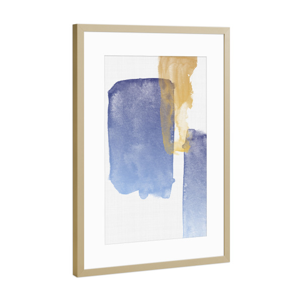 Poster mit Rahmen Gold "Abstract Painting "One" artboxONE - Abstrakt - Brush stroke,Abstract,Brush,Stroke