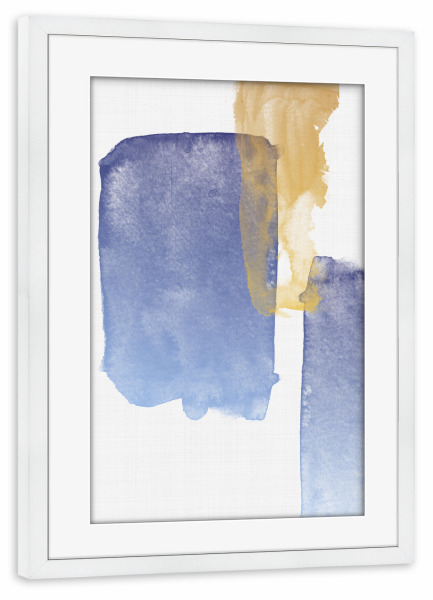 Poster mit Rahmen weiß "Abstract Painting "One" artboxONE - Abstrakt - Brush stroke,Abstract,Brush,Stroke