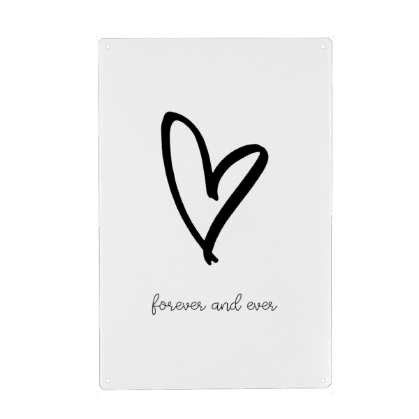 Holzbild "Für immer und ewig" artboxONE - Typografie,Schwarzweiß,Liebe - Liebe,Freundschaft,Familie