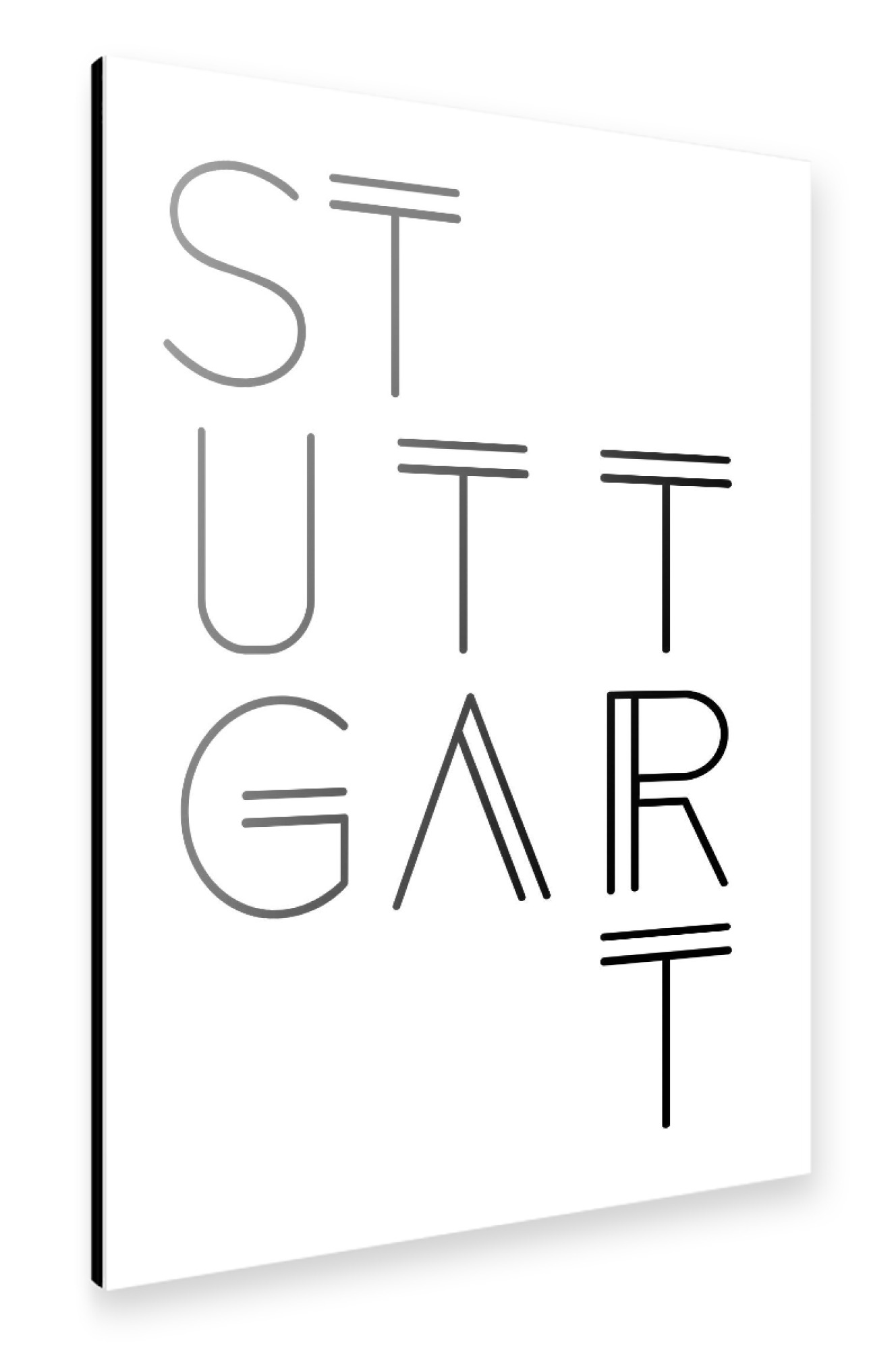 Alu-Dibond "Stuttgart - Typobild" 75x50 cm artboxONE