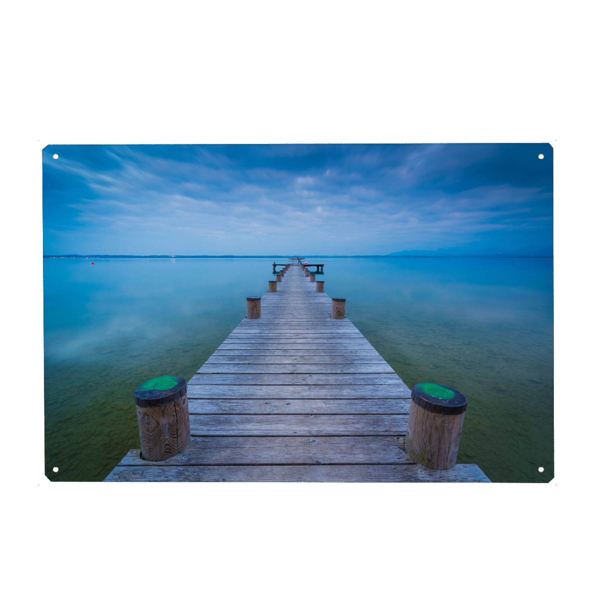 Holzbild "Ein Abend am Chiemsee" artboxONE - Natur - Chiemsee,Steg