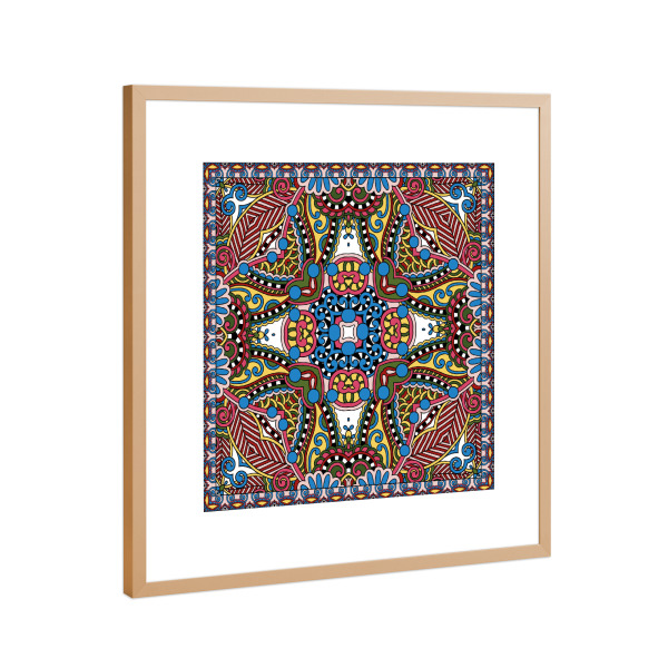 Poster mit Rahmen Kupfer "Scarf print Ibiza" artboxONE - Abstrakt - Ethno,Festival,Scarf,Scarfrint
