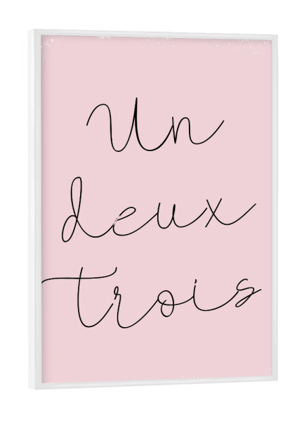 Poster mit weißem Rahmen "Un deux trois" artboxONE - Typografie - Un,Deux,Trois,Paris