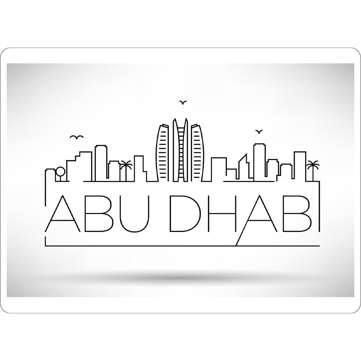 Tischset "Minimal Abu Dhabi Skyline Design" artboxONE - Schwarzweiß,Städte / Weitere - Skyline,Minimal,Silhouette,Abu dhabi,Emirates,Arab