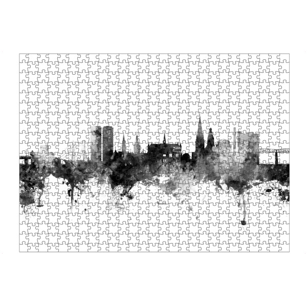 Puzzle Ravensburger "Dundee Scotland Skyline Black" artboxONE - Schwarzweiß,Städte / Weitere - Dundee,Skyline,Scotland - Bild dundee