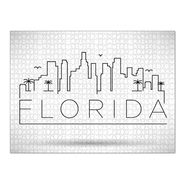 Puzzle Ravensburger "Minimal Florida Skyline Design" artboxONE - Städte,Schwarzweiß - Florida,Usa,Miami,Skyline - Bild florida