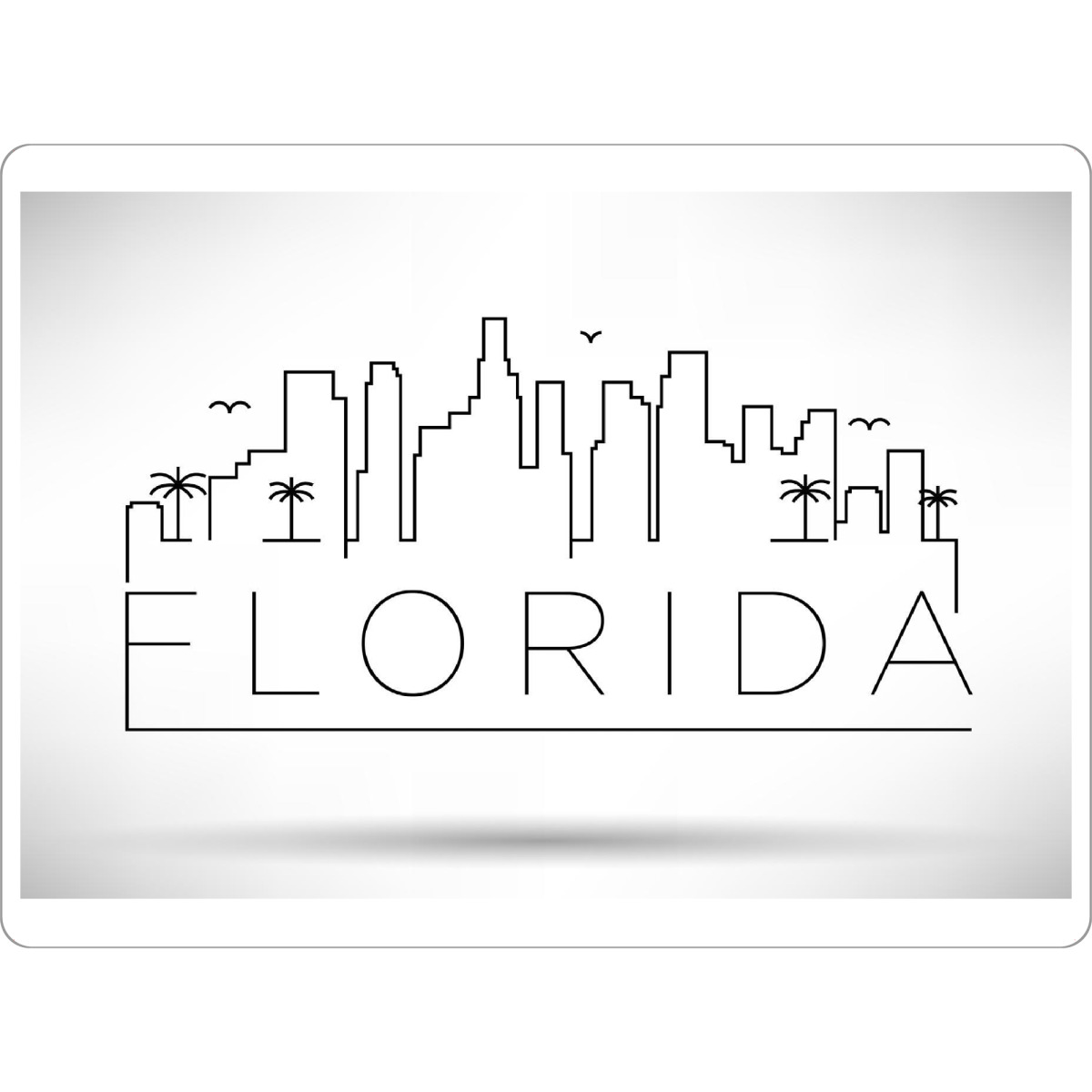 Tischset "Minimal Florida Skyline Design" artboxONE - Städte,Schwarzweiß - Florida,Usa,Miami,Skyline - Bild florida
