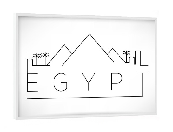 Poster mit weißem Rahmen "Minimal Egypt Skyline Design" artboxONE - Schwarzweiß,Reise / Länder - Egpyt,Skyline