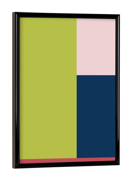 Poster mit schwarzem Rahmen "Colourblocking green rose blue" artboxONE - Abstrakt,Geometrie - Abstrakt,Block