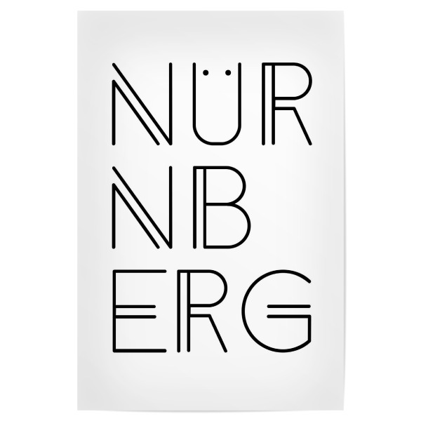 Poster 30x20 cm "Citybild Nürnberg" artboxONE - Typografie,Schwarzweiß,Städte / Weitere - Nürnberg,Bayern
