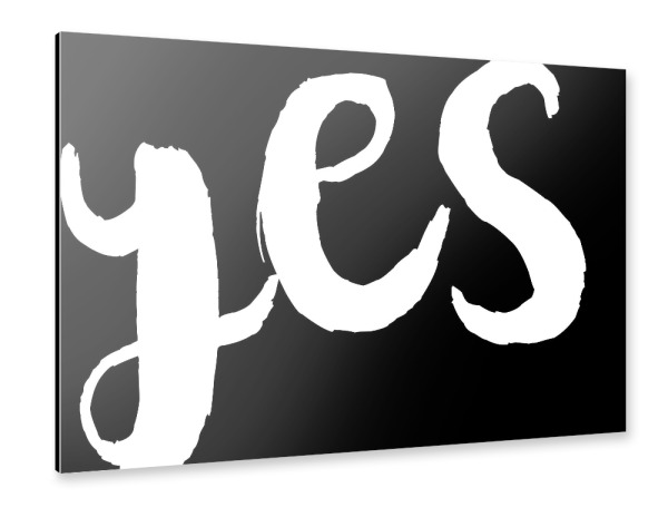 Alu-Dibond "YES - black" 30x20 cm artboxONE