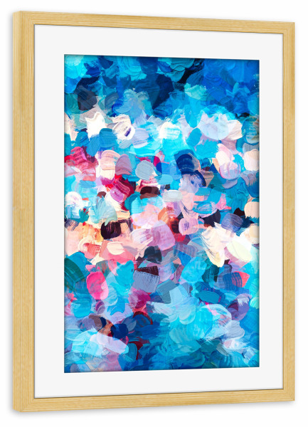 Poster mit Rahmen kiefer "Aftab" artboxONE - Abstrakt - Indigo,Abstract,Strokes