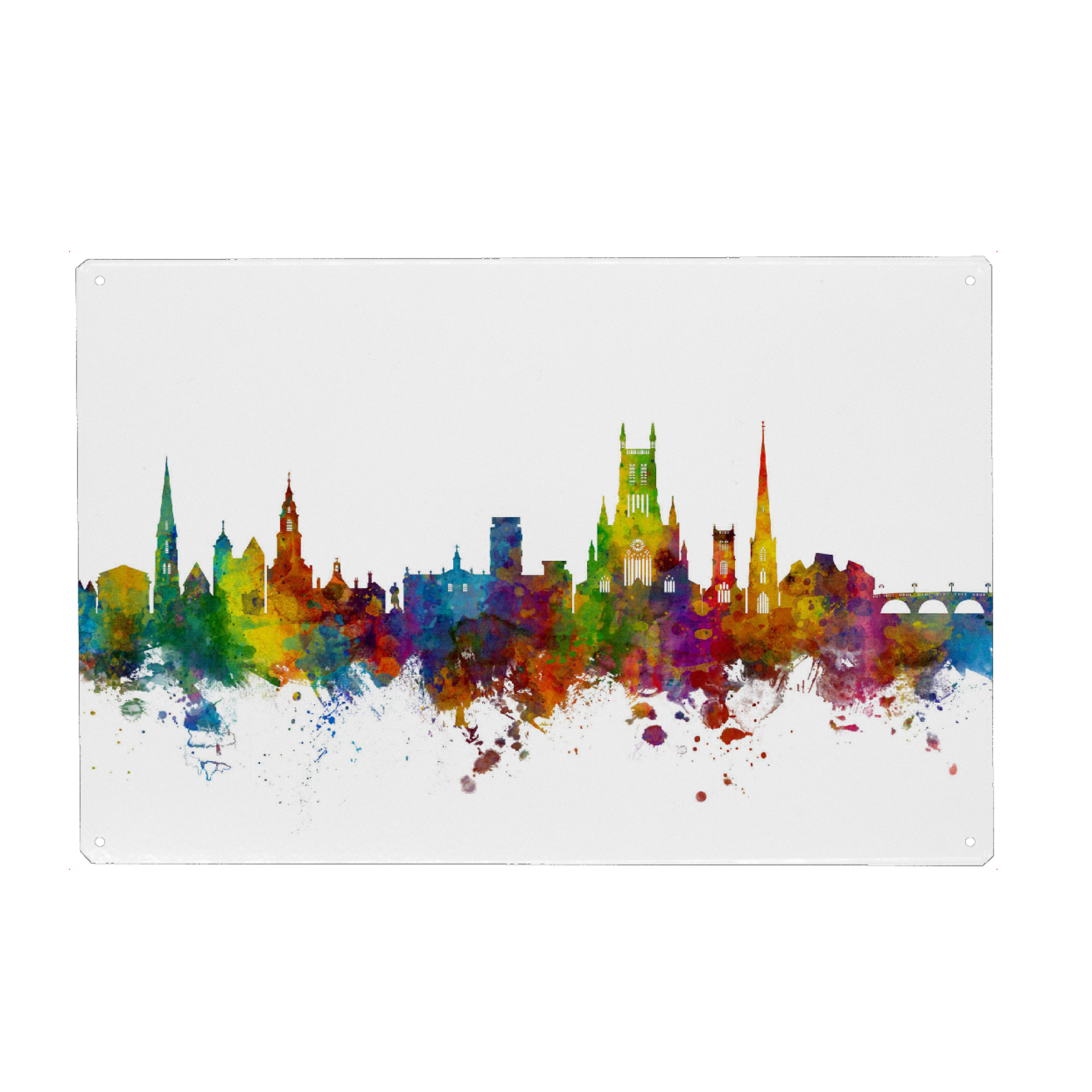 Metall Poster "Worcester England Skyline" artboxONE - Städte - Worcester,Skyline,England - Blechschild