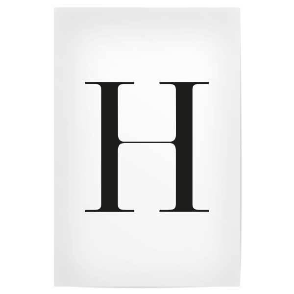 Poster 30x20 cm "Buchstabe – H" artboxONE - Schwarzweiß,Buchstaben,Buchstaben / H - Buchstabe,H,Alphabet,Buchstabenset-minimal1,Buchstabe-h