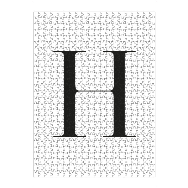 Puzzle Ravensburger "Buchstabe – H" artboxONE - Schwarzweiß,Buchstaben,Buchstaben / H - Buchstabe,H,Alphabet,Buchstabenset-minimal1,Buchstabe-h