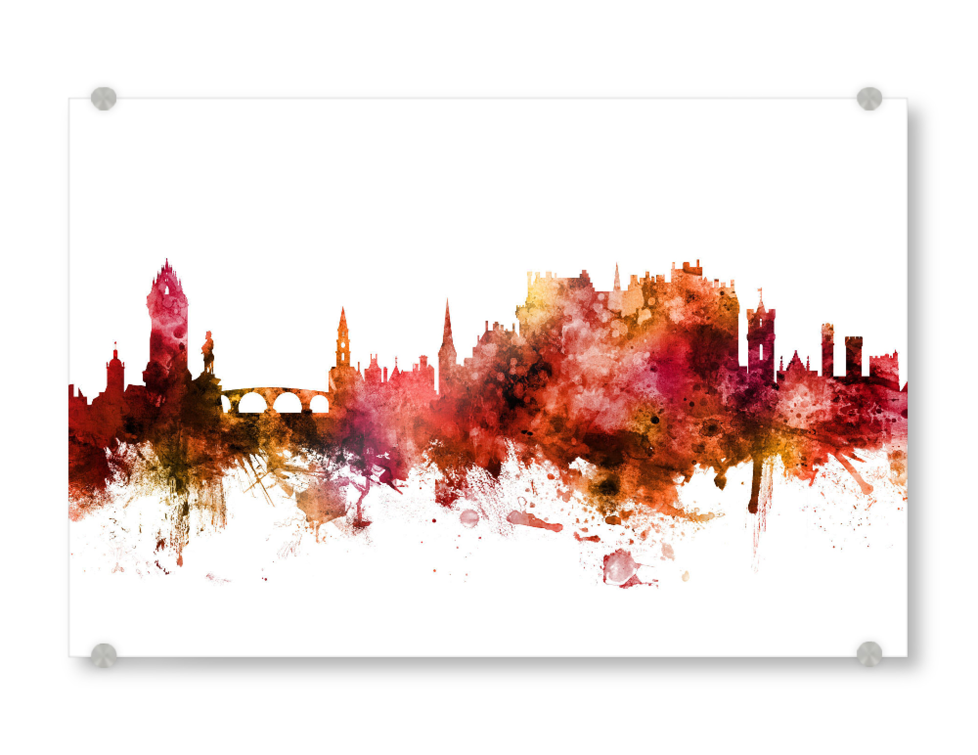 Acrylglasbild "Stirling Scotland Skyline Dark Red" artboxONE - Städte - Stirling,Skyline,Scotland