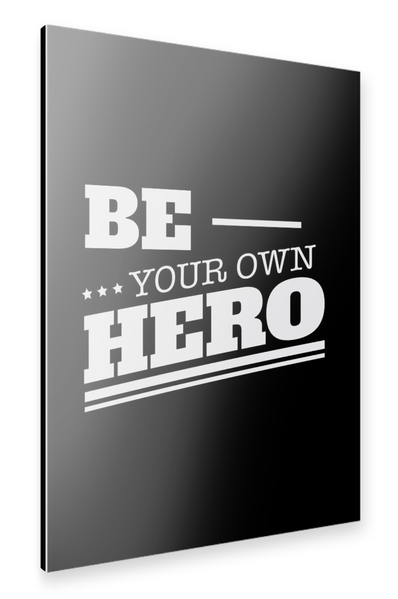 Alu-Dibond "Be your own hero" 30x20 cm artboxONE