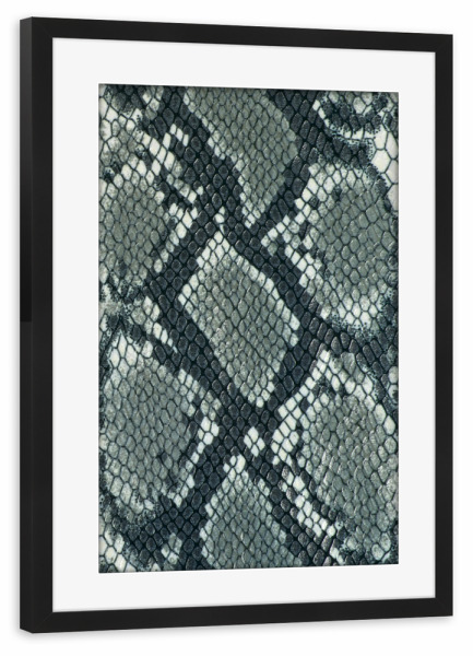 Poster mit Rahmen schwarz "Snake Skin" artboxONE - Tiere - Schlange,Animalprint,Animal,Animal print,Schlangenhaut