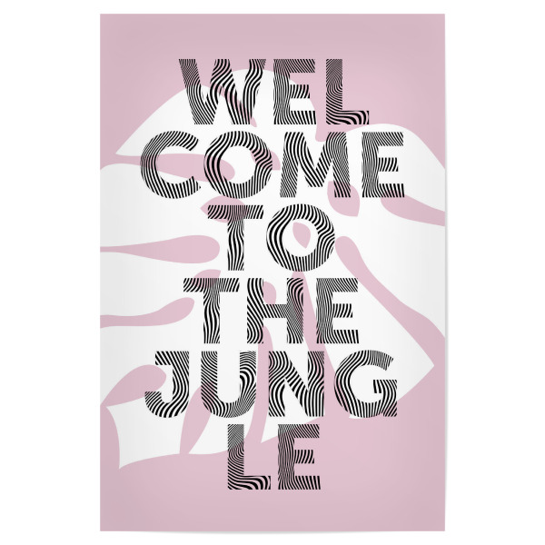 Poster 30x20 cm "Welcome to the jungle - rosa" artboxONE - Typografie,Floral - Jungle