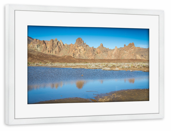 Poster mit Rahmen weiß "Vulkanlandschaft auf Teneriffa" artboxONE - Natur,Reise - Teneriffa,Vulkan,Kanaren,Spanien,Las cañadas,Berge