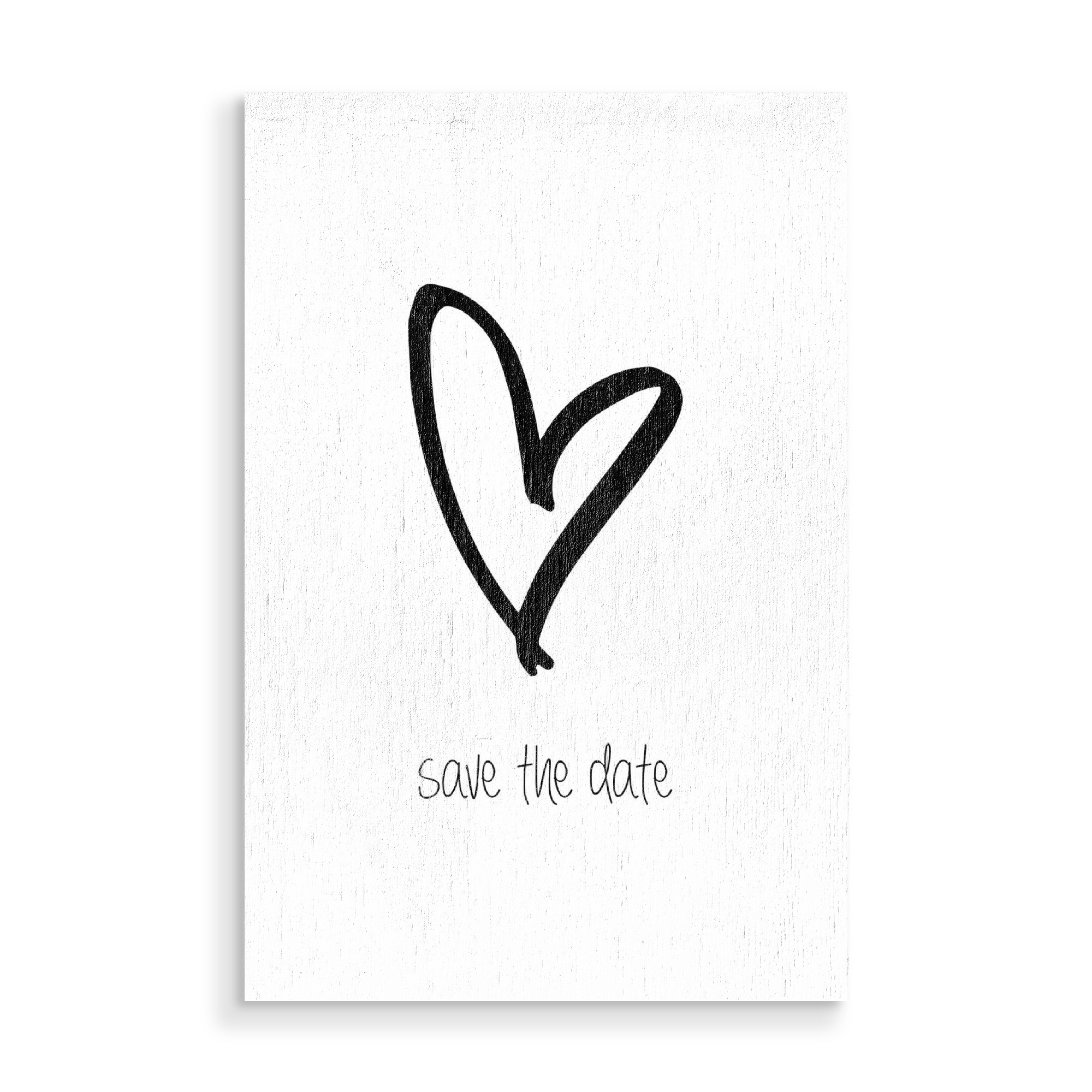 Holzbild "Save the date" artboxONE - Typografie,Schwarzweiß,Liebe - Liebe,Herz,Wedding,Datum,Party,Savethedate,Valentines day,Valentine,Love