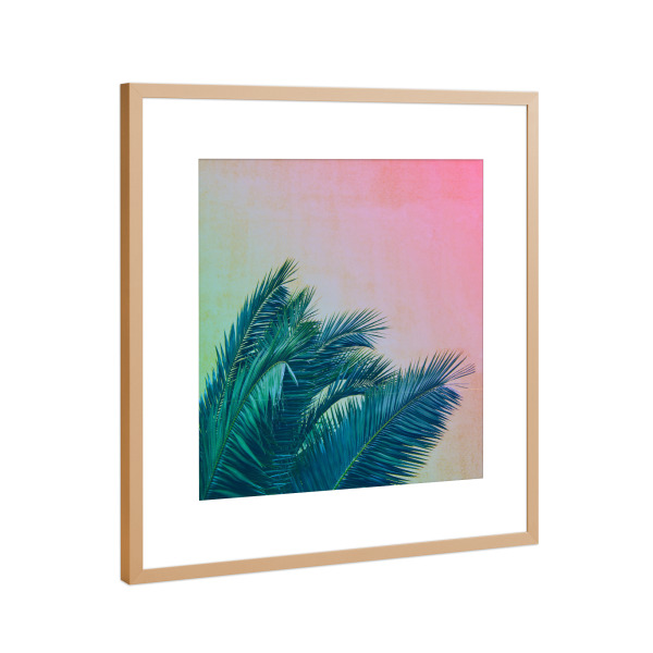 Poster mit Rahmen Kupfer "Pink Palms" artboxONE - Natur,Reise,Floral,Reise / Strand und Meer - Leaves,Palmtree,Palm
