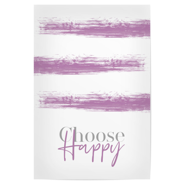 Poster 30x20 cm "CHOOSE HAPPY - pink" artboxONE - Typografie - Spruch,Modern,Brush,Lines,Happy