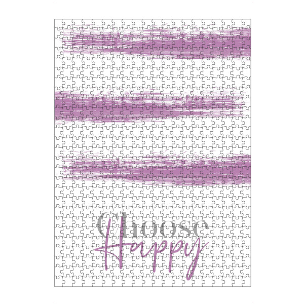 Puzzle Ravensburger "CHOOSE HAPPY - pink" artboxONE - Typografie - Spruch,Modern,Brush,Lines,Happy - Bild spruch