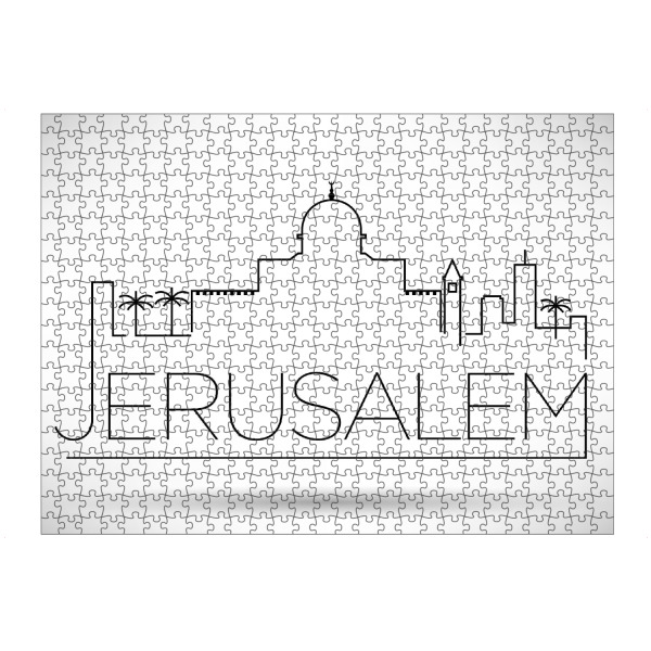 artboxONE Puzzle "Minimal Jerusalem Skyline Design" artboxONE - Städte,Schwarzweiß - City,Skyline,Jerusalem,Israel,Lineart - Bild city