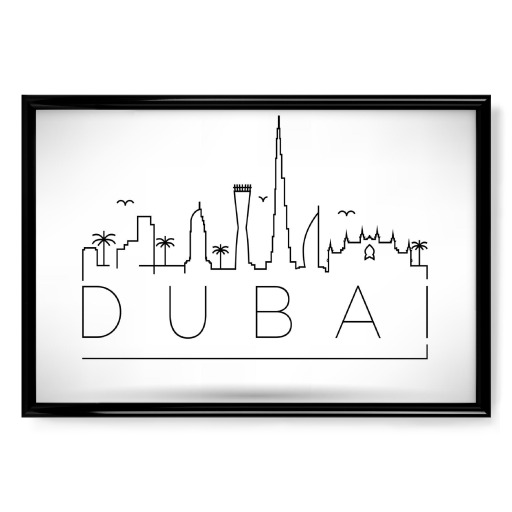 Minimal Dubai Skyline Design