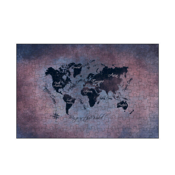 artboxONE Puzzle "World map night" artboxONE - Reise,Reise / Länder - Weltkarte,Karte,Welt,Typografie,Nacht - Bild weltkarte