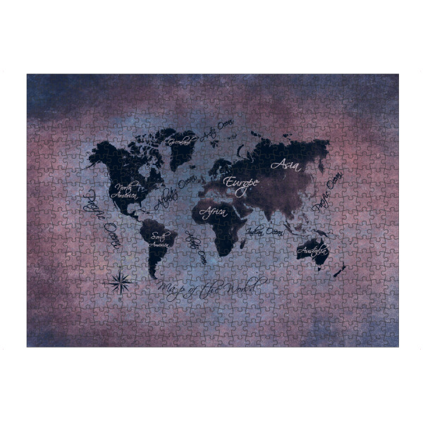 artboxONE Puzzle "World map night" artboxONE - Reise,Reise / Länder - Weltkarte,Karte,Welt,Typografie,Nacht - Bild weltkarte