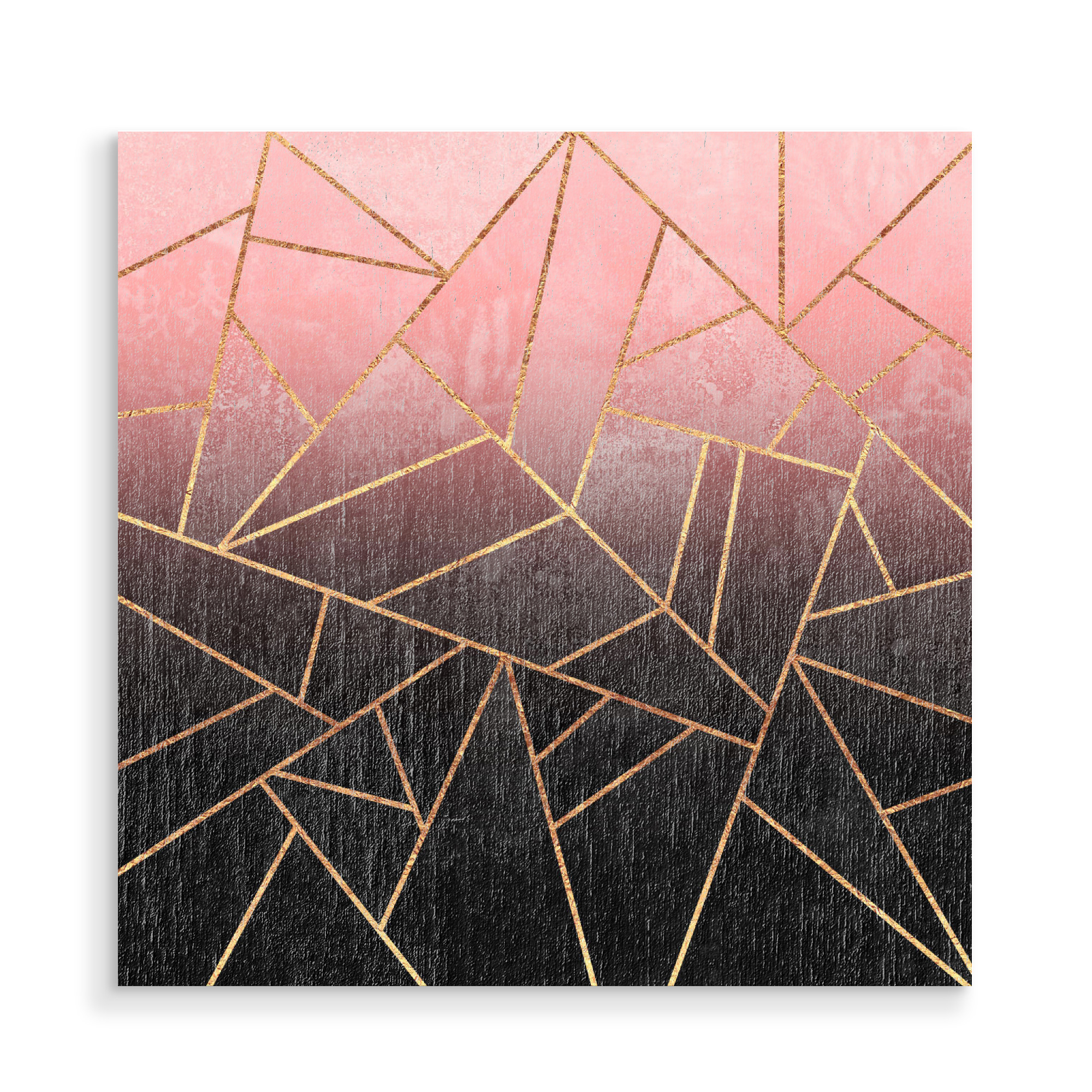 Holzbild "Pink And Black Stone" artboxONE - Geometrie - Modern,Geometry,Geometric,Minimal,Ombre,Triangle
