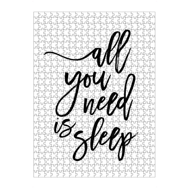 artboxONE Puzzle "All You Need Is Sleep" artboxONE - Typografie,Schwarzweiß - Typography,Typografie,Sleep,Beedroom - Bild typography