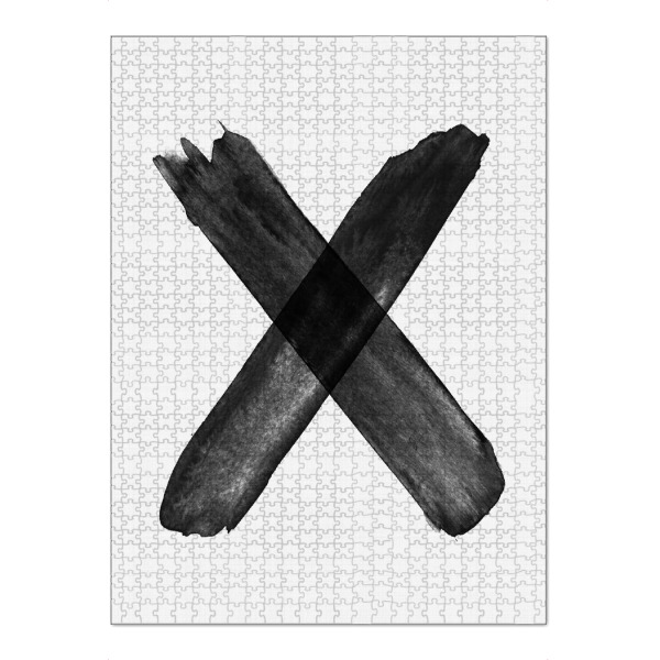 Puzzle Ravensburger "X Brush Strokes" artboxONE - Abstrakt,Schwarzweiß - X,Abstract,Brush,Lines - Bild x