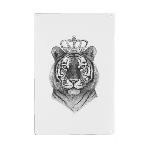 Holzbild "The Tiger King" artboxONE - Tiere,Schwarzweiß - Tiger,Royal,Animals,King,Royal tiger