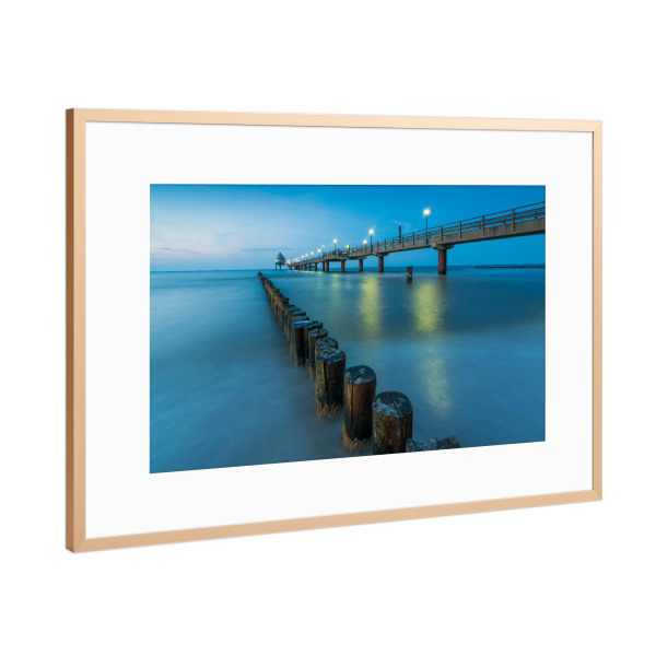 Poster mit Rahmen Kupfer "Abend in Zingst" artboxONE - Natur,Reise - Fischland,Zingst,Ostsee,Strand,Meer,Seebrücke,Küste