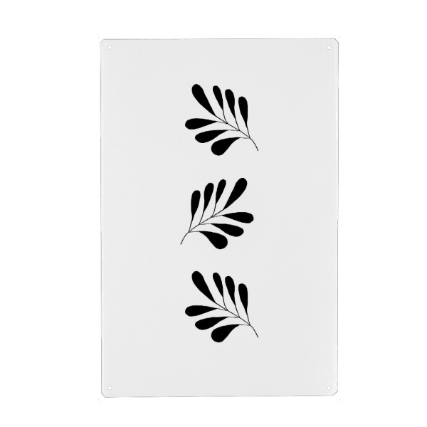 Metall Poster "Floral weiß" artboxONE - Natur,Floral,Abstrakt,Schwarzweiß - Floral,Pflanzen - Blechschild