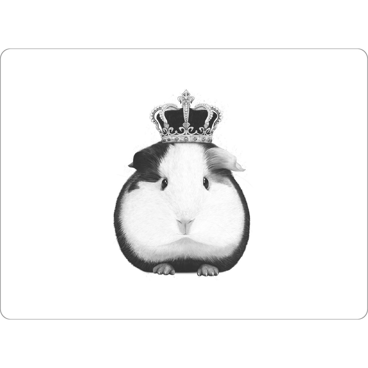 Tischset "King guinea pig" artboxONE - Tiere,Schwarzweiß - King,Guinea pig,Pig,Krone - Bild king