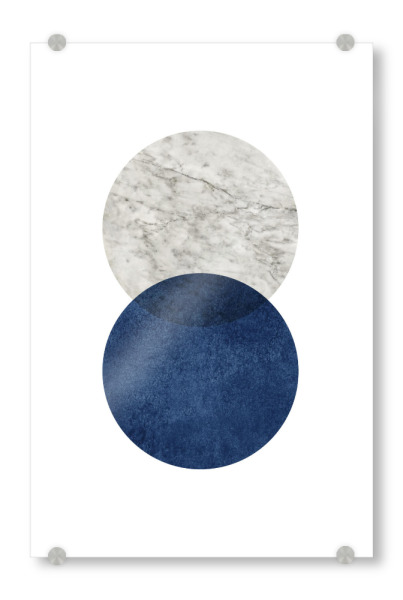 Acrylglasbild "Marble Navy Blue Circle" artboxONE - Abstrakt,Geometrie,Marmor - Cycle,Modern,Marble,Minimalism,Scandinavian