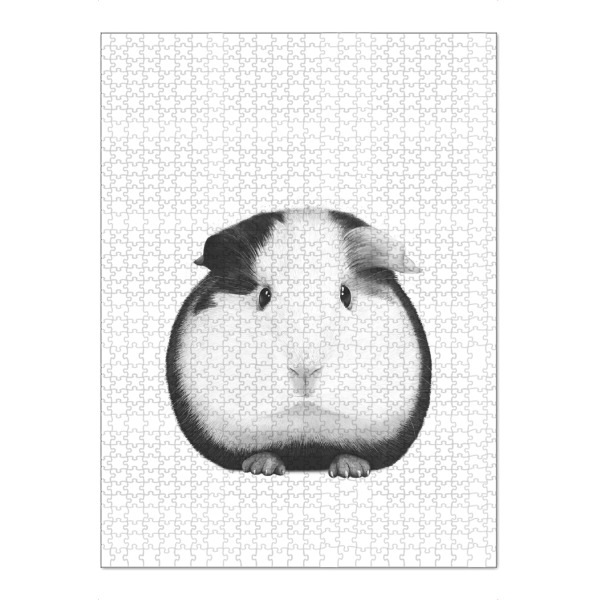 Puzzle Ravensburger "Guinea pig boy" artboxONE - Tiere,Schwarzweiß - Pig,Guinea pig,Animal - Bild pig