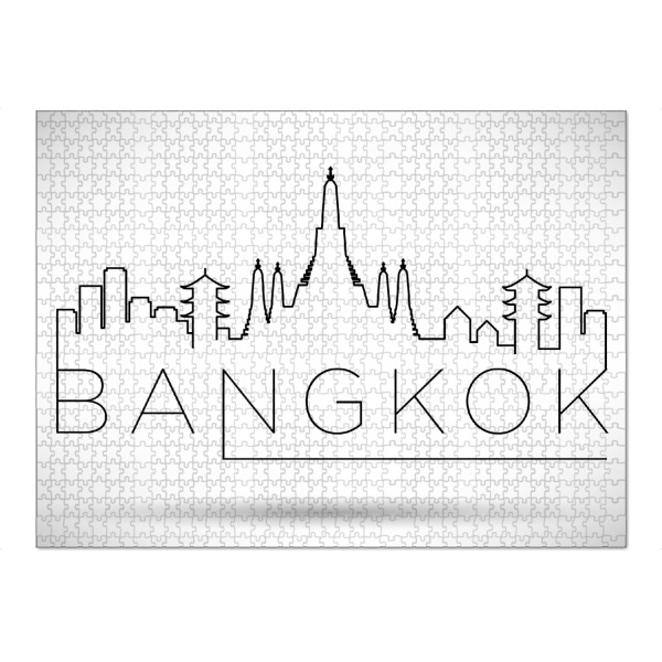 Puzzle Ravensburger "Minimal Bangkok Skyline Design" artboxONE - Städte,Schwarzweiß - Bangkok,Thailand,Minimal,Skyline - Bild bangkok
