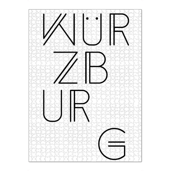 Puzzle Ravensburger "Citybild Würzburg" artboxONE - Städte,Typografie,Reise,Schwarzweiß,Städte / Weitere - Würzburg,Weinberge - Bild würzburg