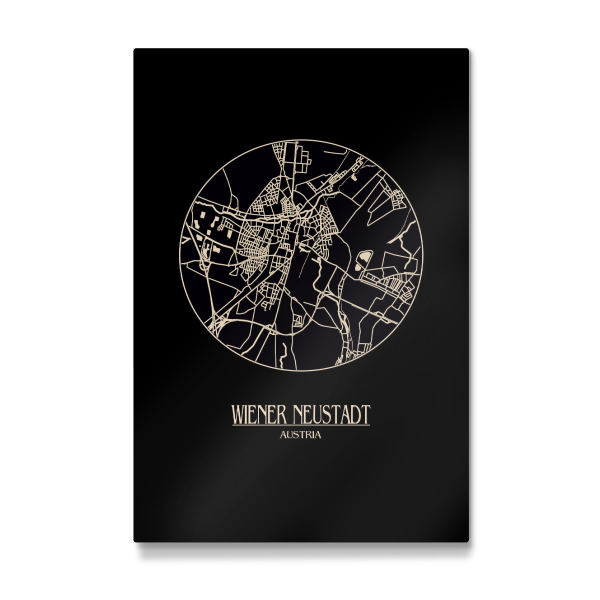 Galerie-Print "Retro Map Wiener Neustadt Round" 30x20 cm artboxONE