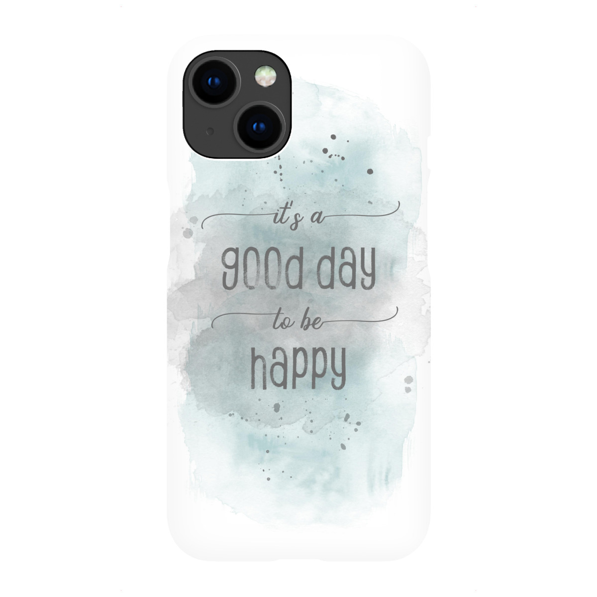 iPhone "Glücklich | Aquarell türkis" Premium-Case Handyhülle artboxONE